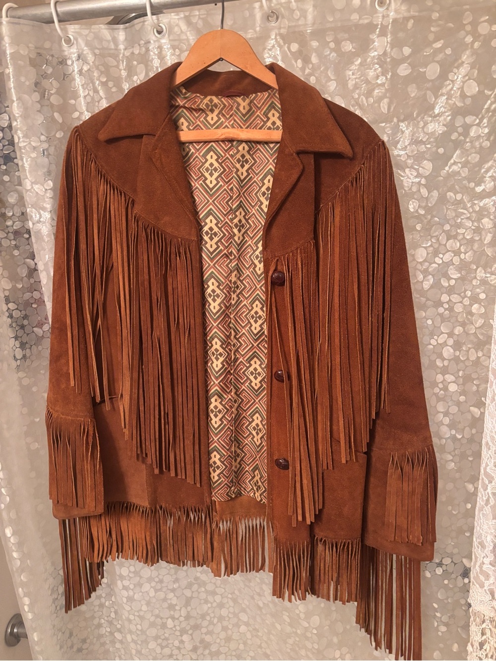 Vintage 70’s PIONEER Wear Brown Suede Fringe Leather Jacket